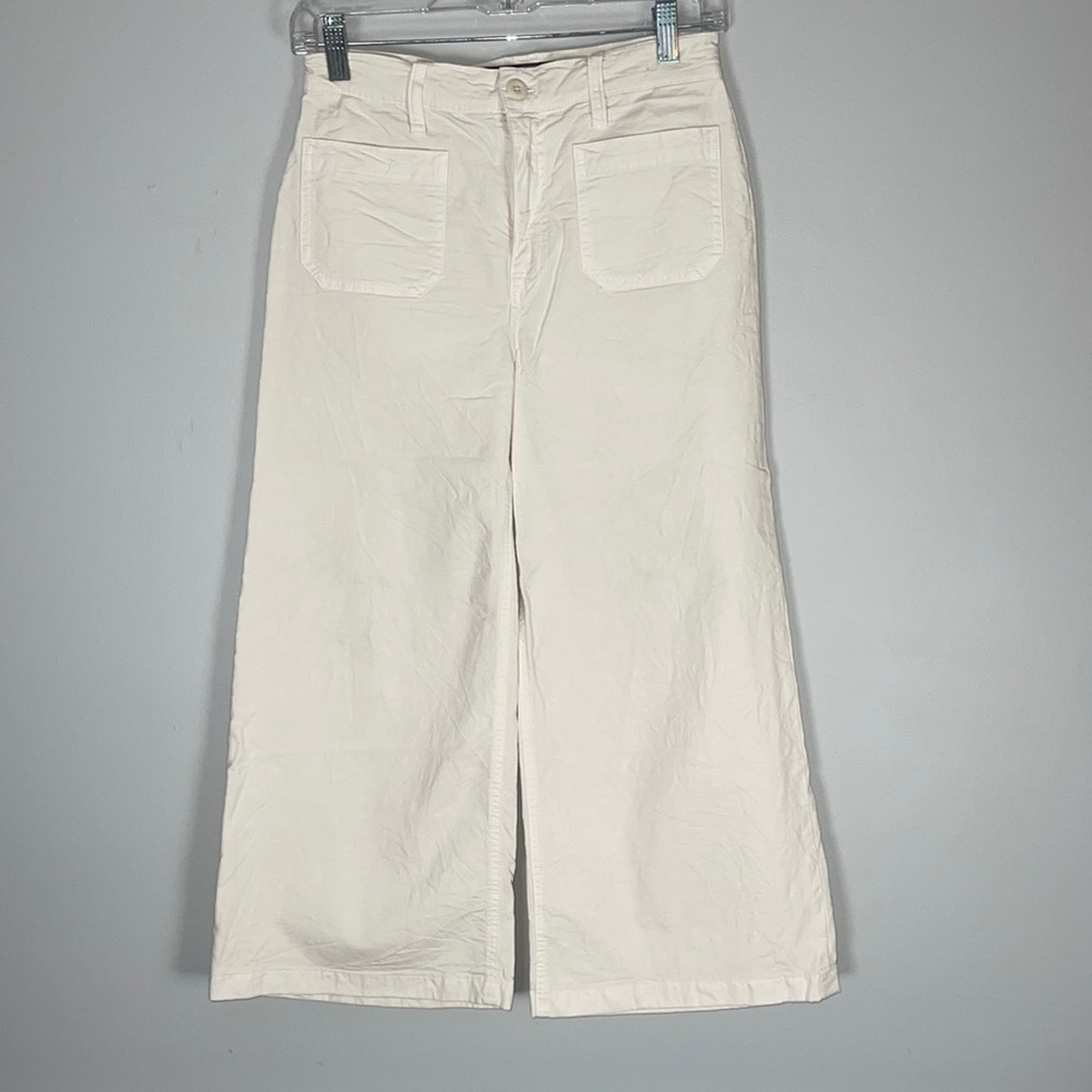 Point Sur Wide Leg Cream Crop Pants 26